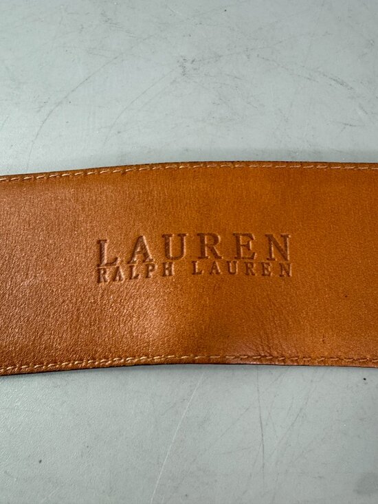 LAUREN RALPH LAUREN WIDE CROC EMBOSSED LEATHER WIDE BELT WOMEN LARGE BLACK main image 12